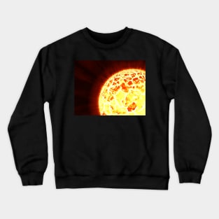 Exploding Sun Close-Up - Red Crewneck Sweatshirt